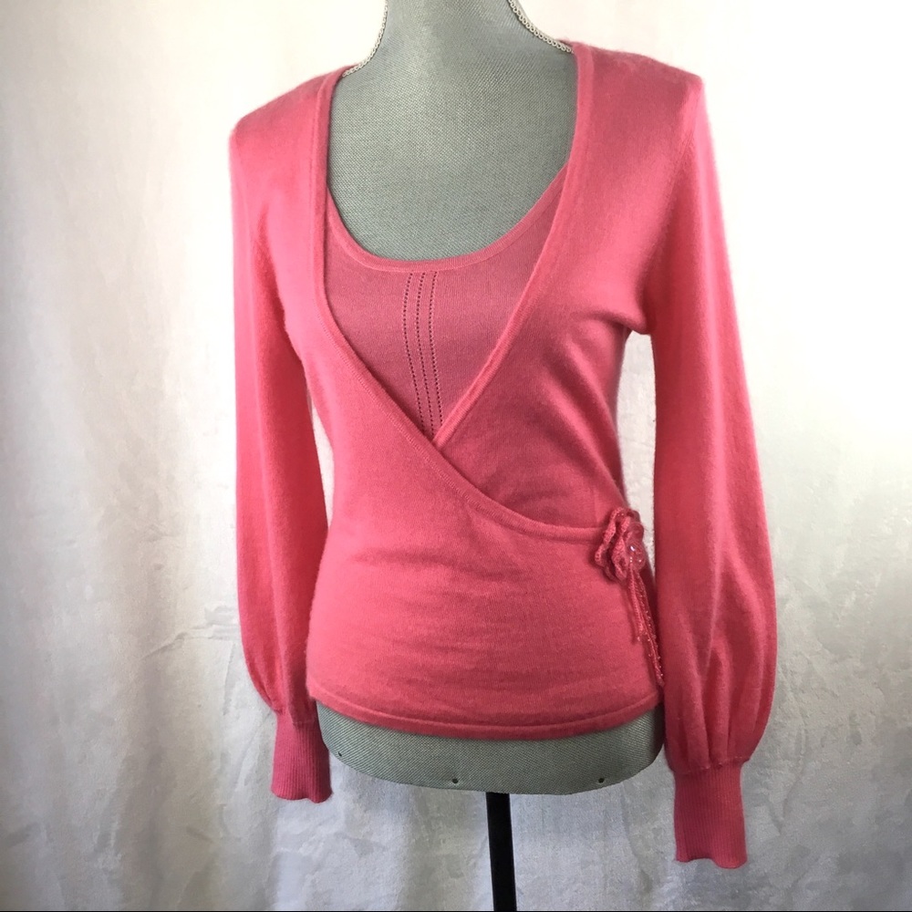 Classiques Entier Pink Wrap Sweater 100% cashmere